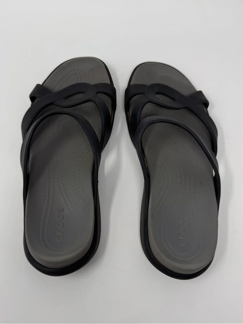 Crocs Women's Meleen Twist Sandals Gray Black Size 7, strap shoe comfort outdoor